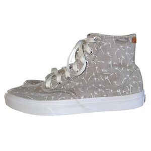 Vans Sk8 Hi High Top Sneakers Dandelion Print Women's Size 8.5 Gray‎ White